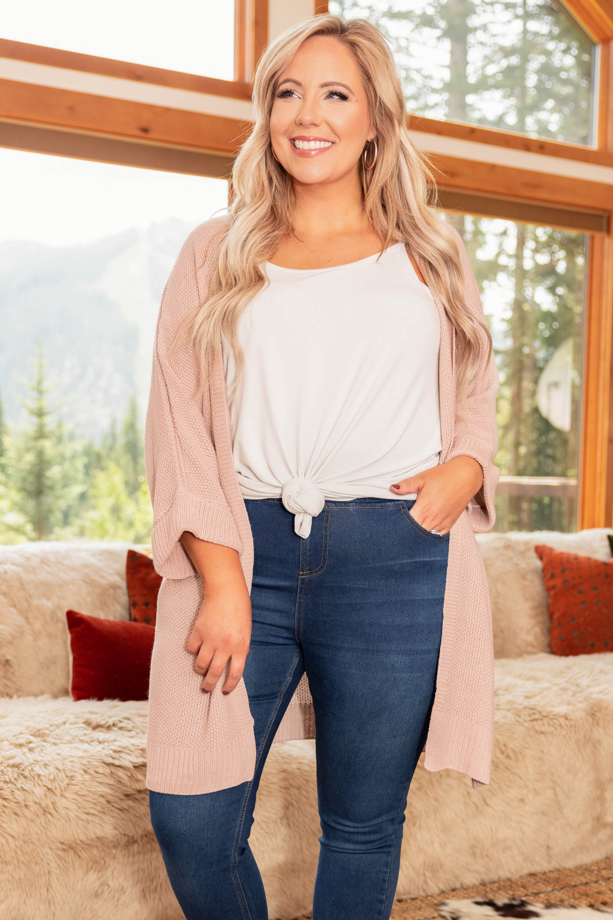 Refreshing Feelings Cardigan. Mauve