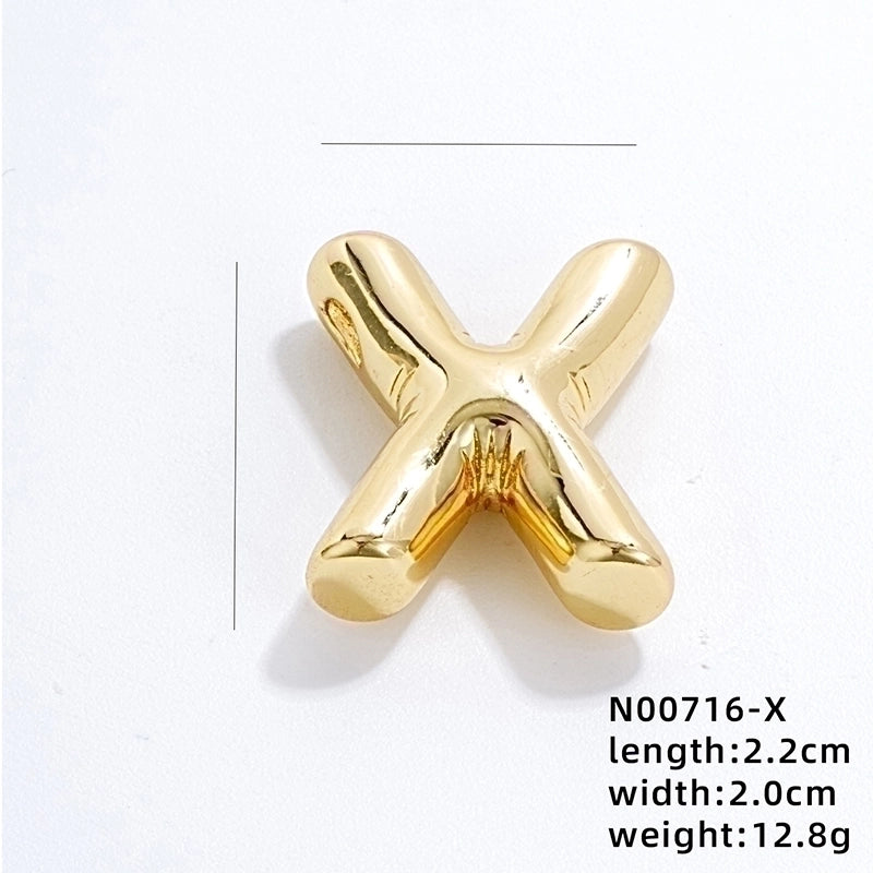 304 Stainless Steel Copper Gold Plated IG Style Minimalist Polishing Plating Letter Charms