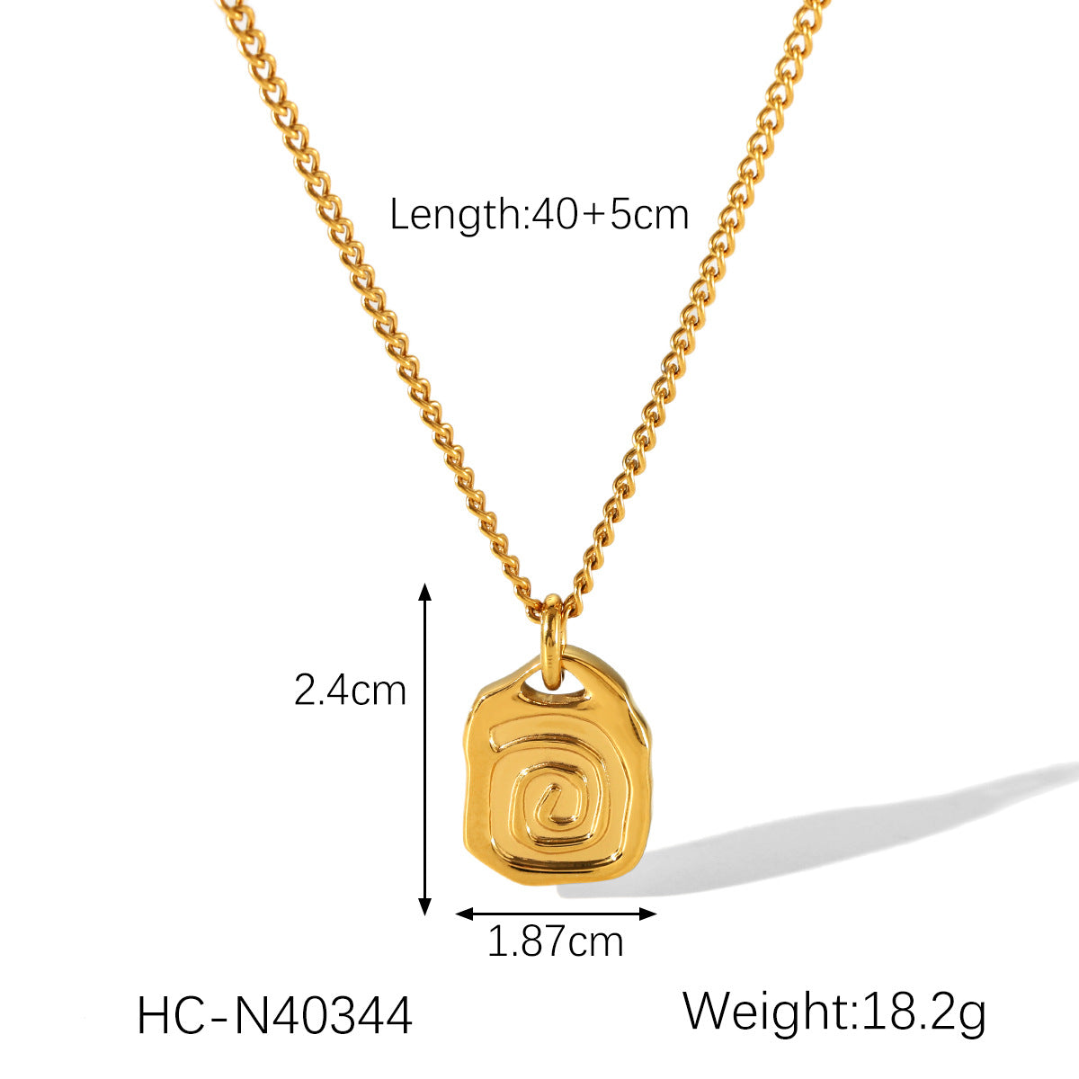 Stainless Steel Relief Thread Irregular Pendant Necklace Design Casting Titanium Steel Earrings