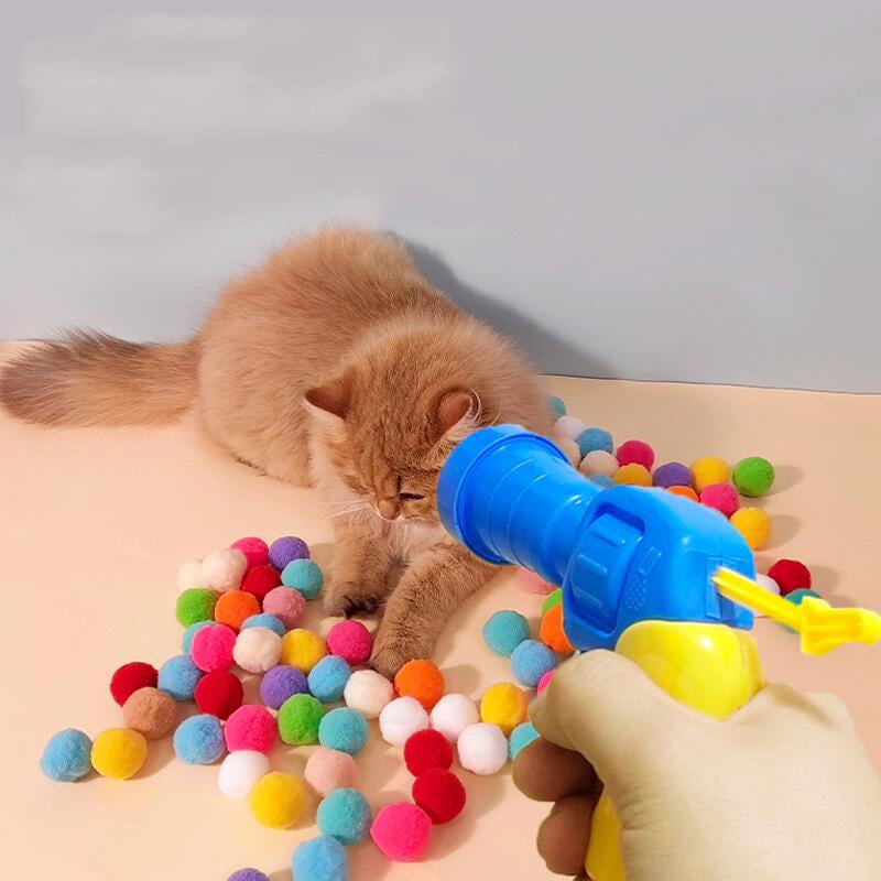 🔥 Hot sale-To Spend More Time With Your Pets❤Plush Ball Shooting Gun