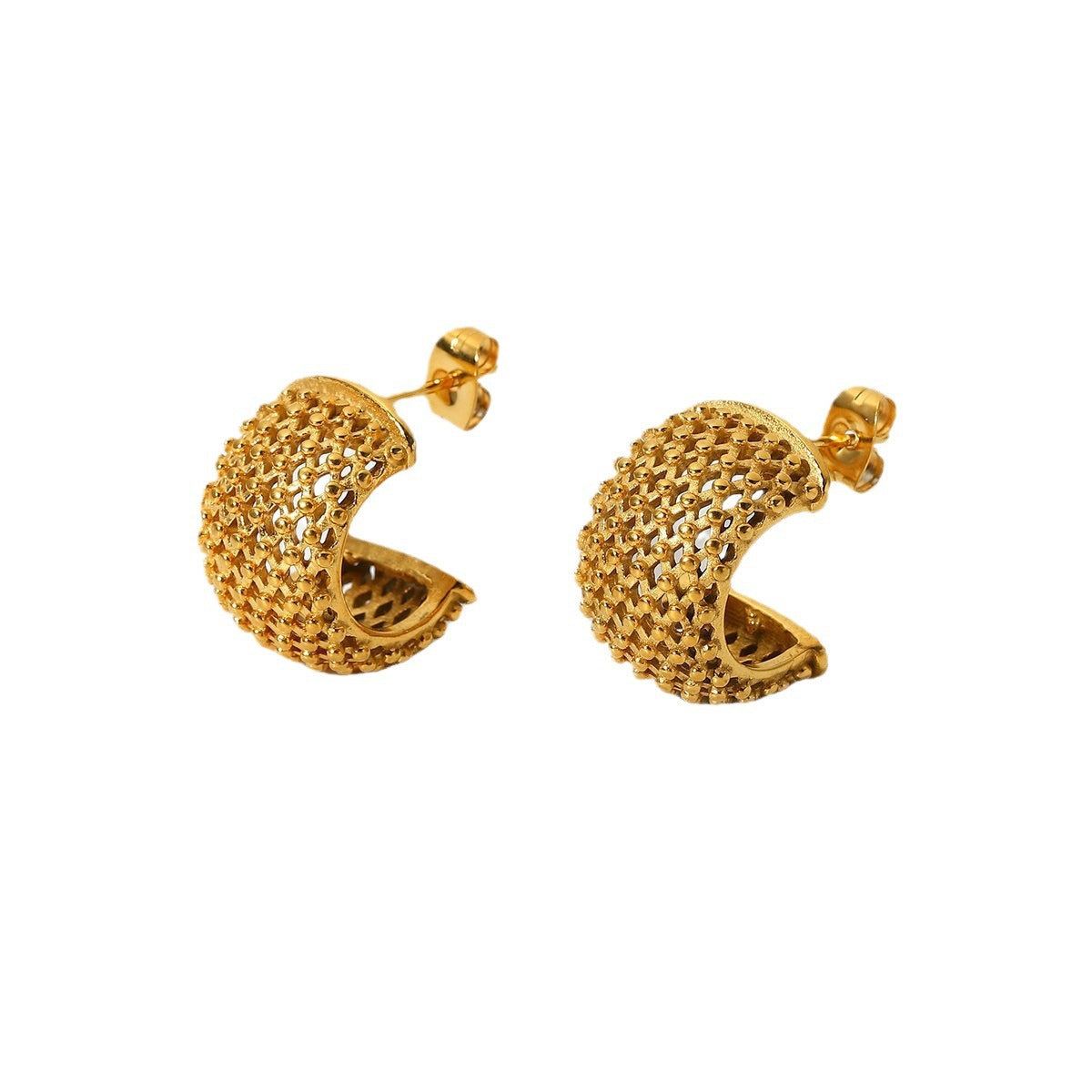 Geometric Stainless Steel 18K Gold Plated Earrings