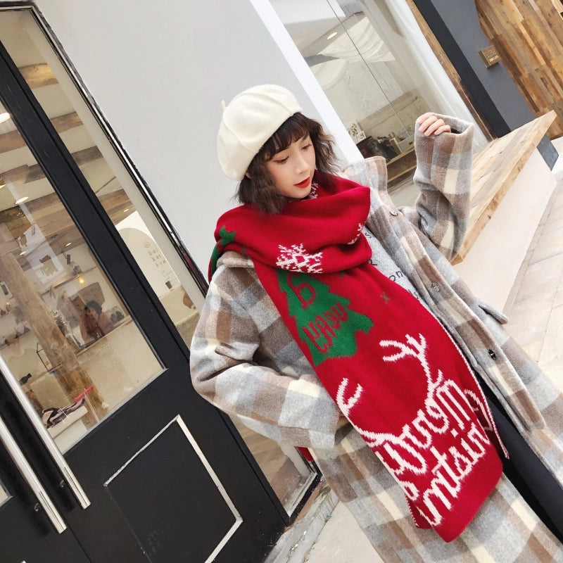 Women's Minimalist Classic Style Color Block Acrylic Scarf
