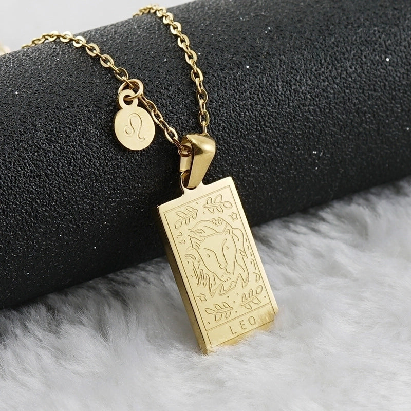 Fashion Square Constellation 304 Stainless Steel 18K Gold Plated Plating Stainless Steel Necklaces