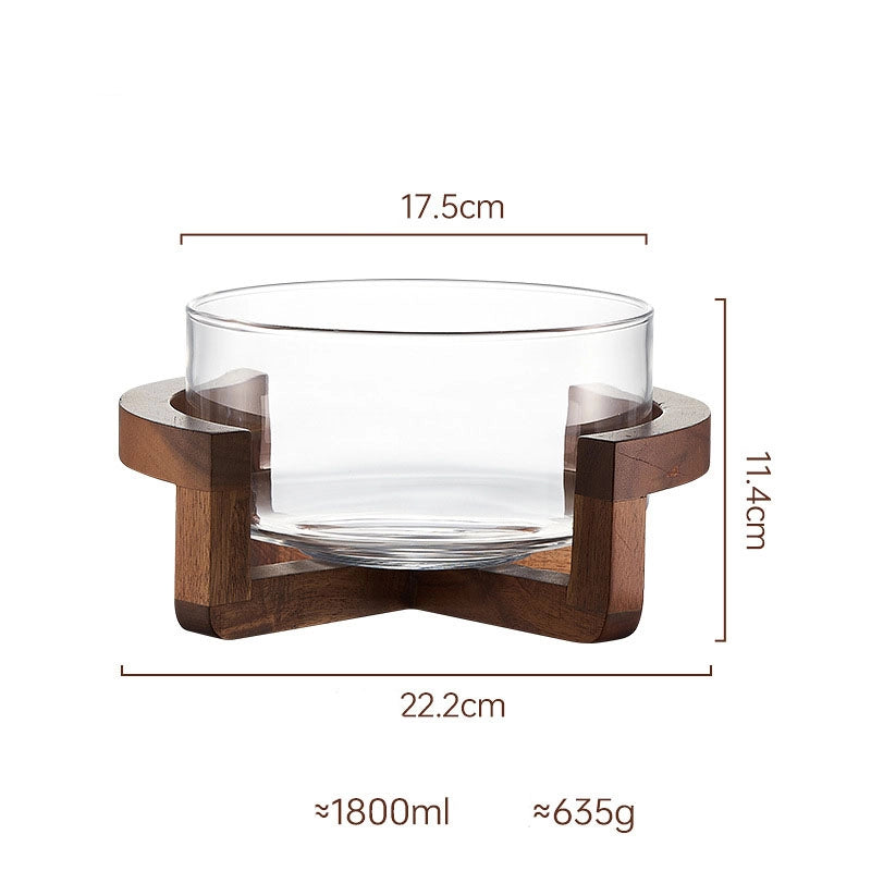 Casual Solid Color Wood Glass Fruit Plate Fruit Fork 1 Piece