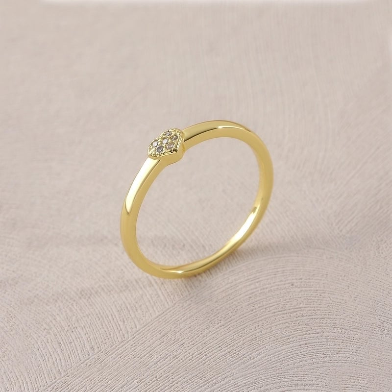 Copper 18K Gold Plated Gold Plated Plating Inlay Water Droplets Heart Shape Zircon Open Rings Rings