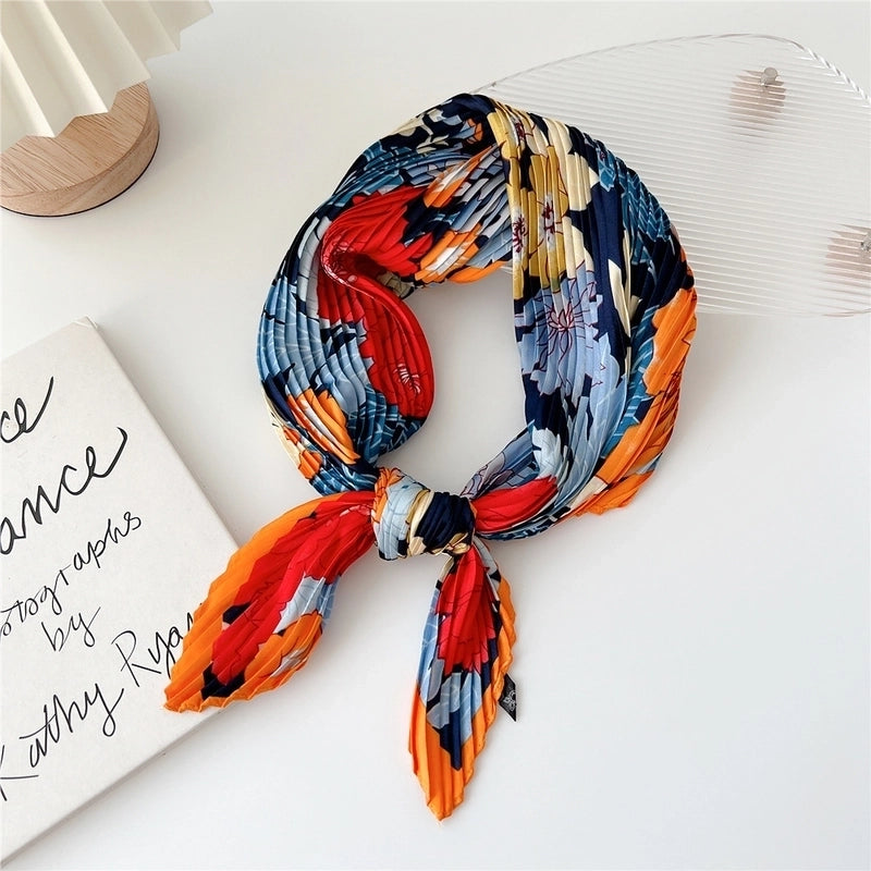 Women's Cartoon Style Minimalist Color Block Polyester Printing Silk Scarf
