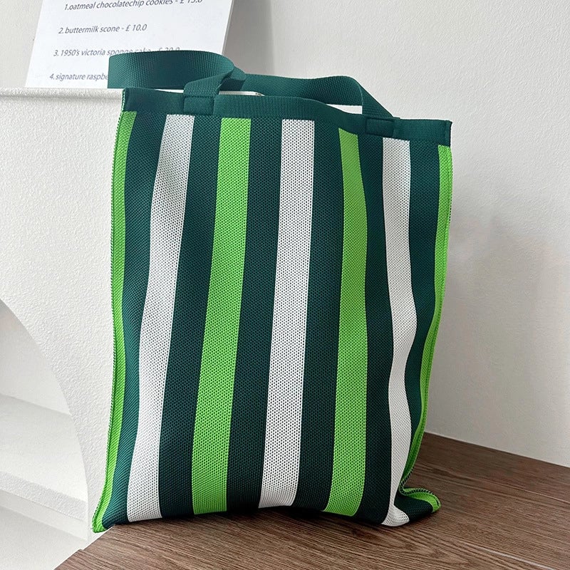 Niche Design Cute Panda Knitted Shoulder Bag Women's Versatile Large Capacity Shopping Commuter Tote Bag Women's Bag