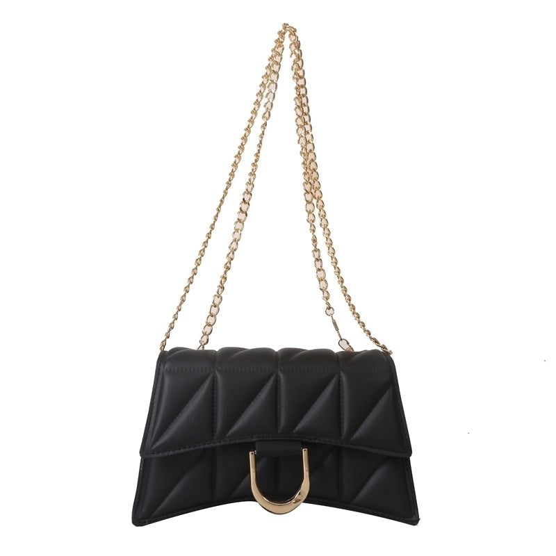 Women's All Seasons Pu Leather Solid Color Streetwear Square Flip Cover Shoulder Bag
