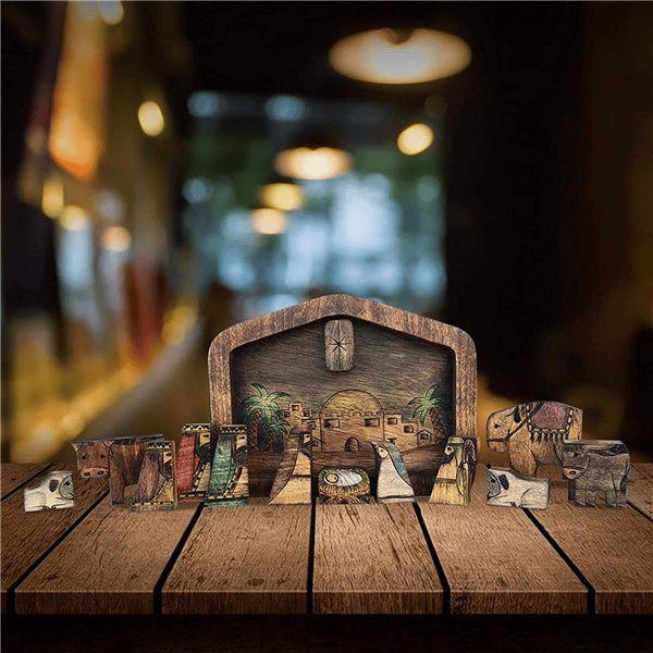 🔥Easter Promotion 48% Off- 🧩💓Nativity Puzzle With Wood Burned Design Wooden Jesus Puzzles Set Jigsaw Game