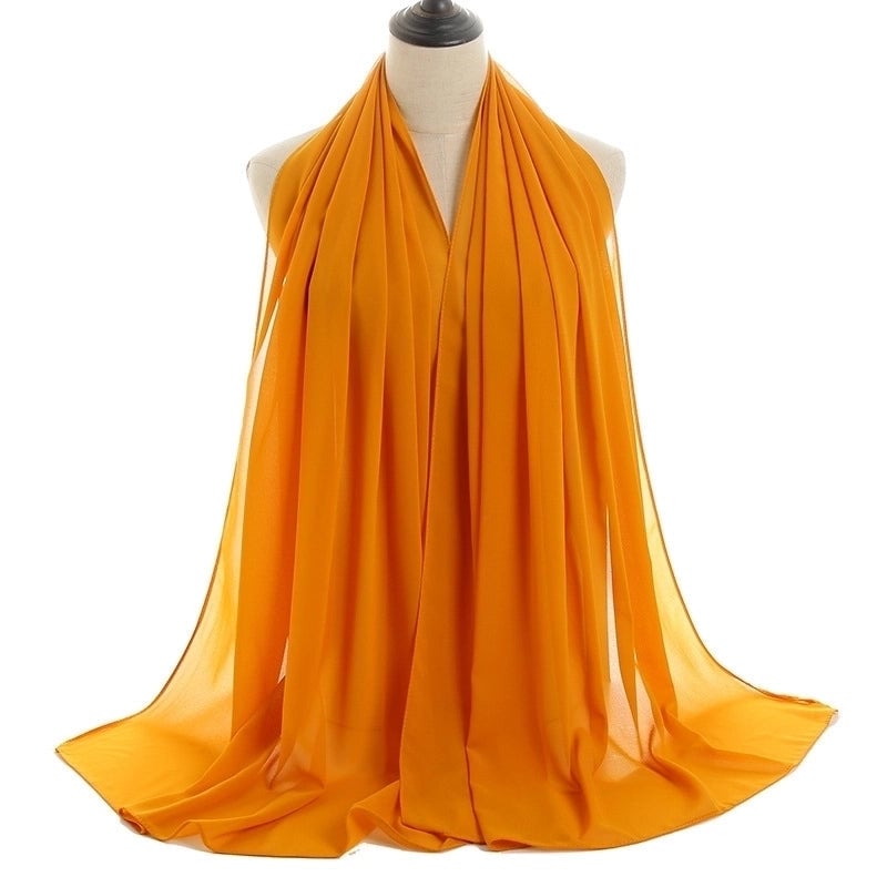 Women's Minimalist Solid Color Chiffon Cotton Linen Scarves