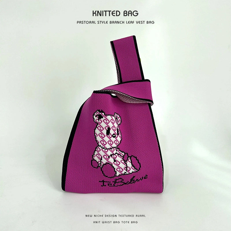 Women's Medium Polyester Animal Cute Basic Square Open Handbag