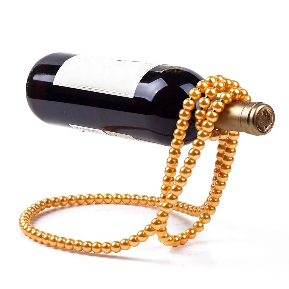 Floating Pearl Necklace Wine Rack