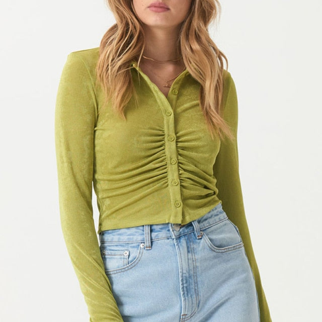 Velour Button Up Top