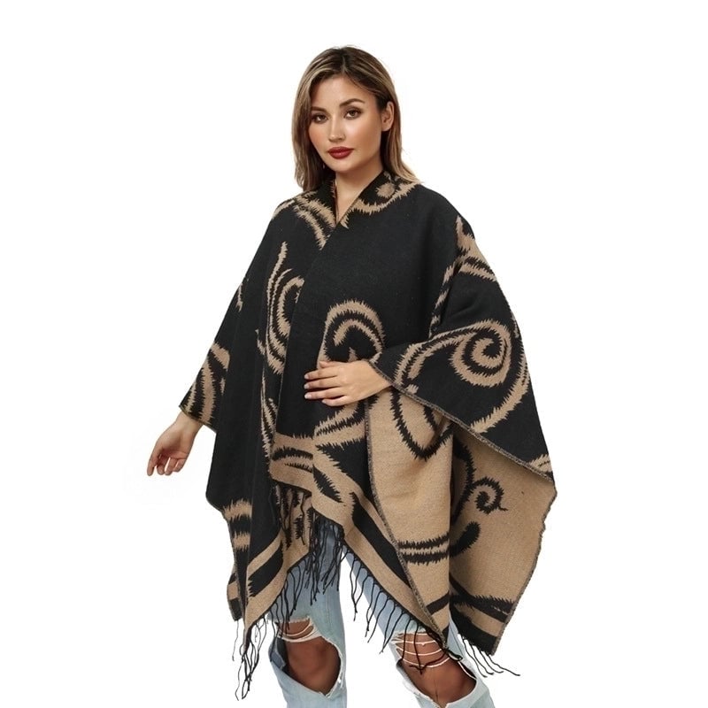 Women's Streetwear Geometric Imitation Cashmere Tassel Shawl