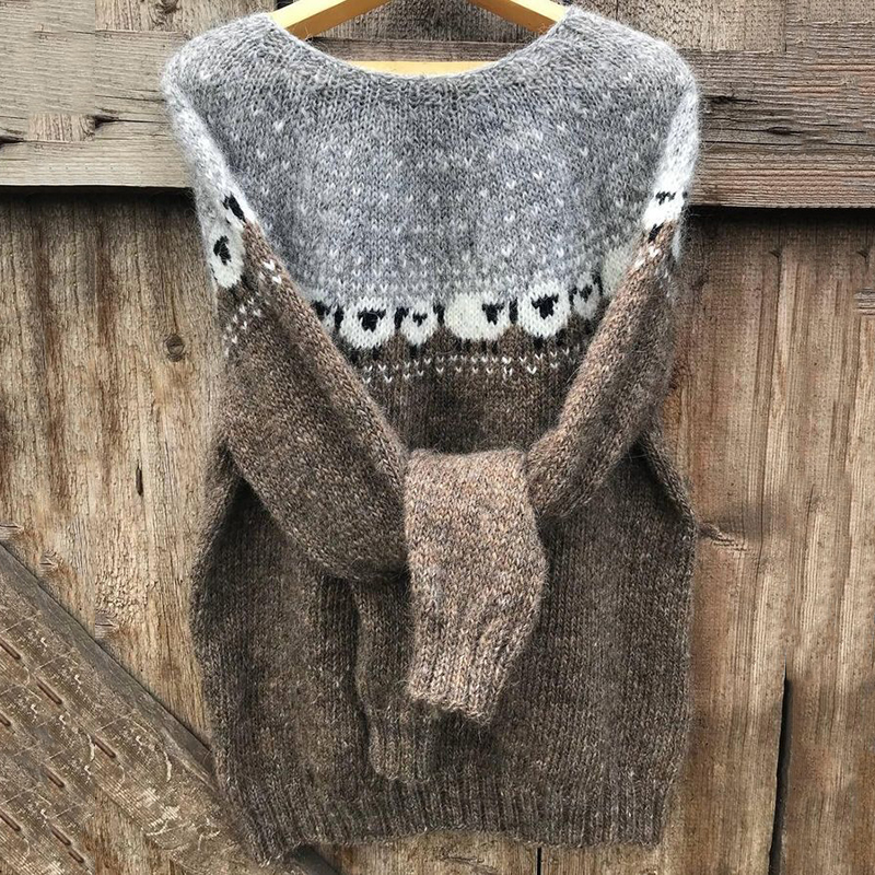 Vintage Sheep Jacquard Cozy Sweater