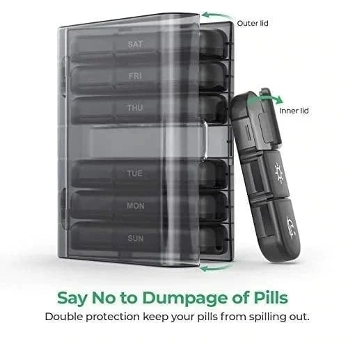 (🔥 Summer Hot Sale - Save 50% OFF) 21 Grid Black Pill Box Sorting Box. Buy 2 Free Shipping