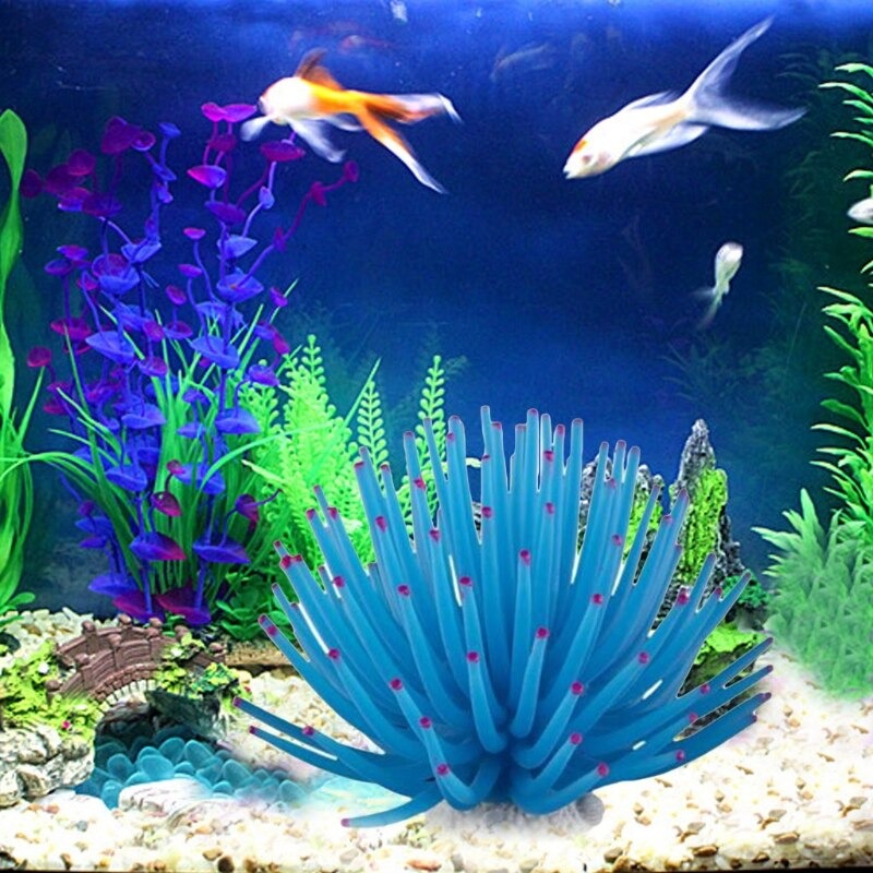 Artificial Silicone Anemone Sea Plant Ornament For Aquarium