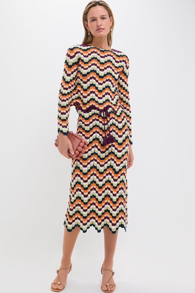 Pistaccio and Terracota Pesca Pencil Skirt