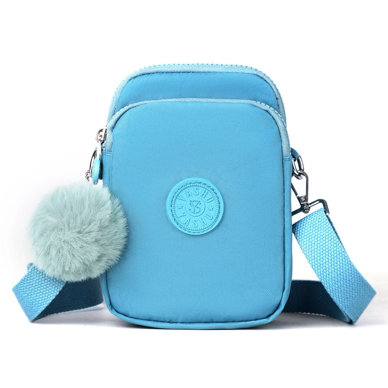 Women's Oxford Cloth Solid Color Streetwear Square Zipper Phone Wallets Crossbody Bag