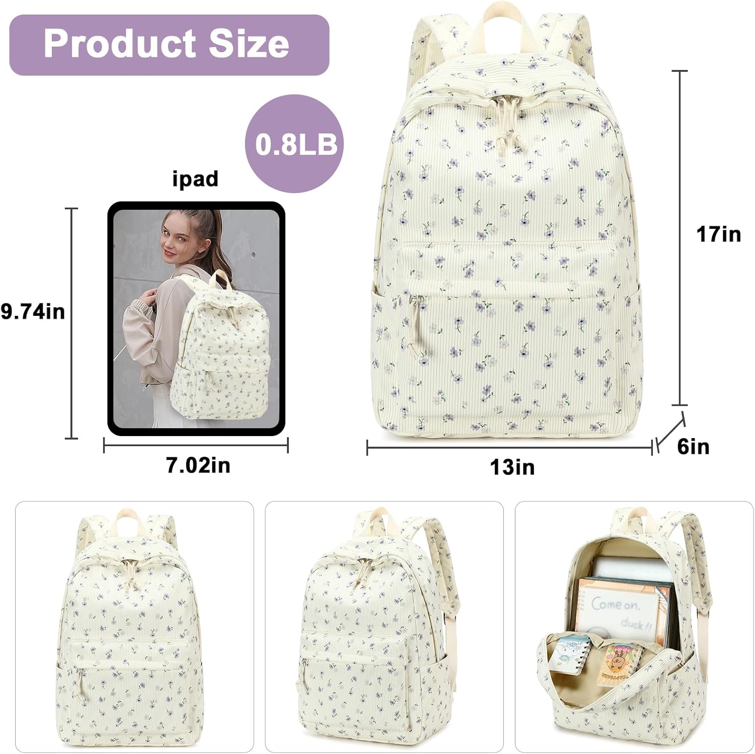 Bluboon School Backpack Teens Girls Boys Kids School Book Bags with Lunch Box Pencil Bag