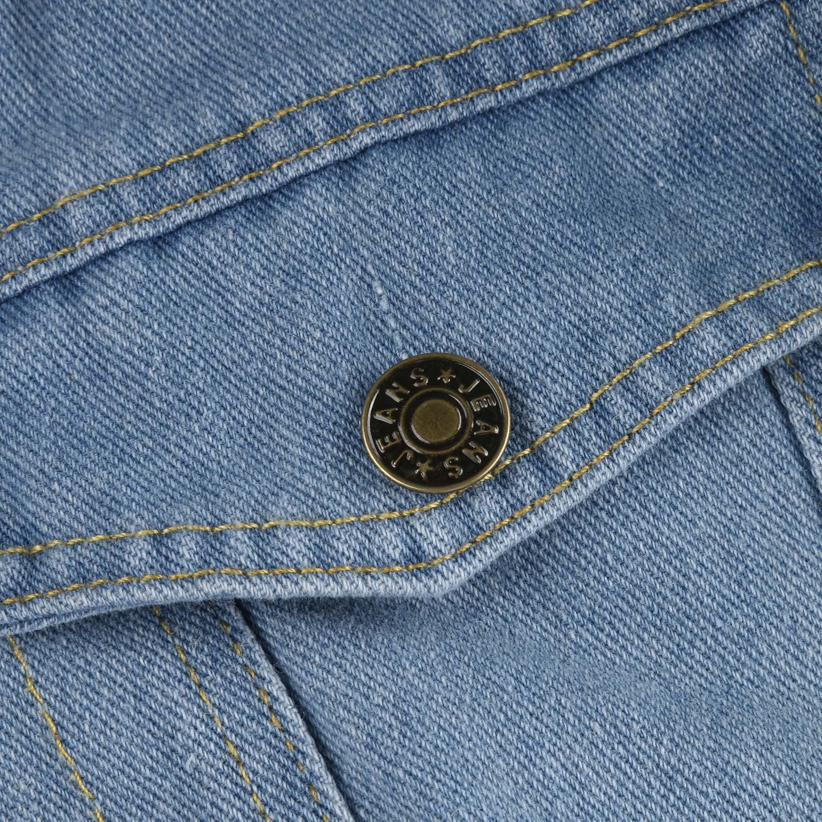 Padded Warm Hole Large Fur Collar Denim Jacket(4 colors)