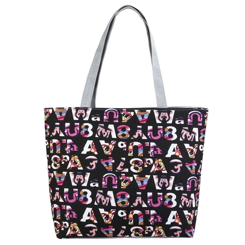 Women's Classic Style Flower Canvas Shopping Bags