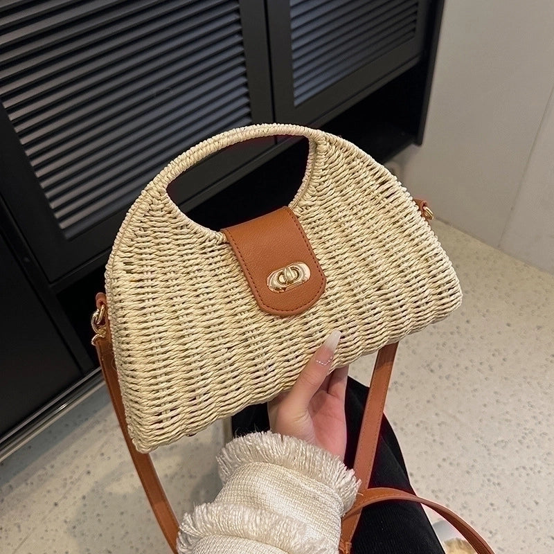 Women's Small Summer Straw Vacation Straw Bag