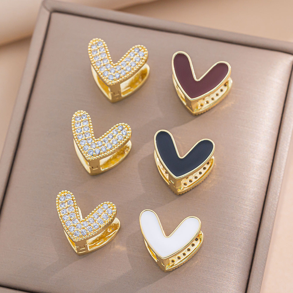 Small Exquisite And Sweet Angela Red Double-Sided Love Earrings Fashionable Earrings For Women