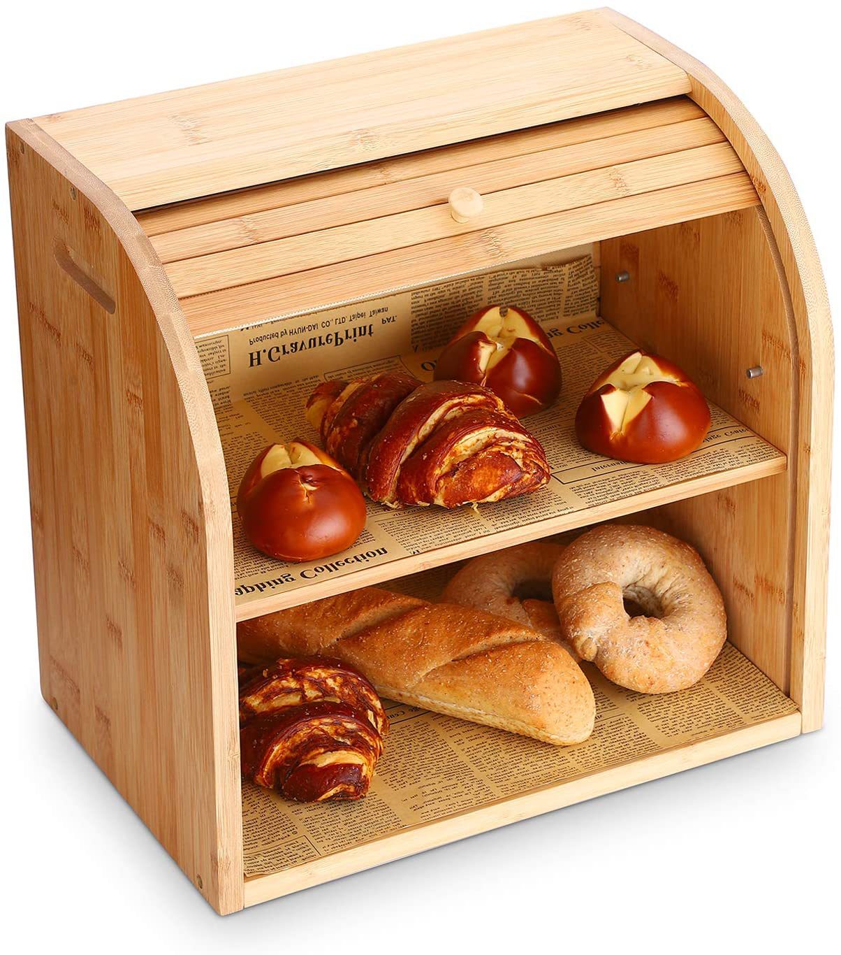 Dual Layer Bamboo Bread Box