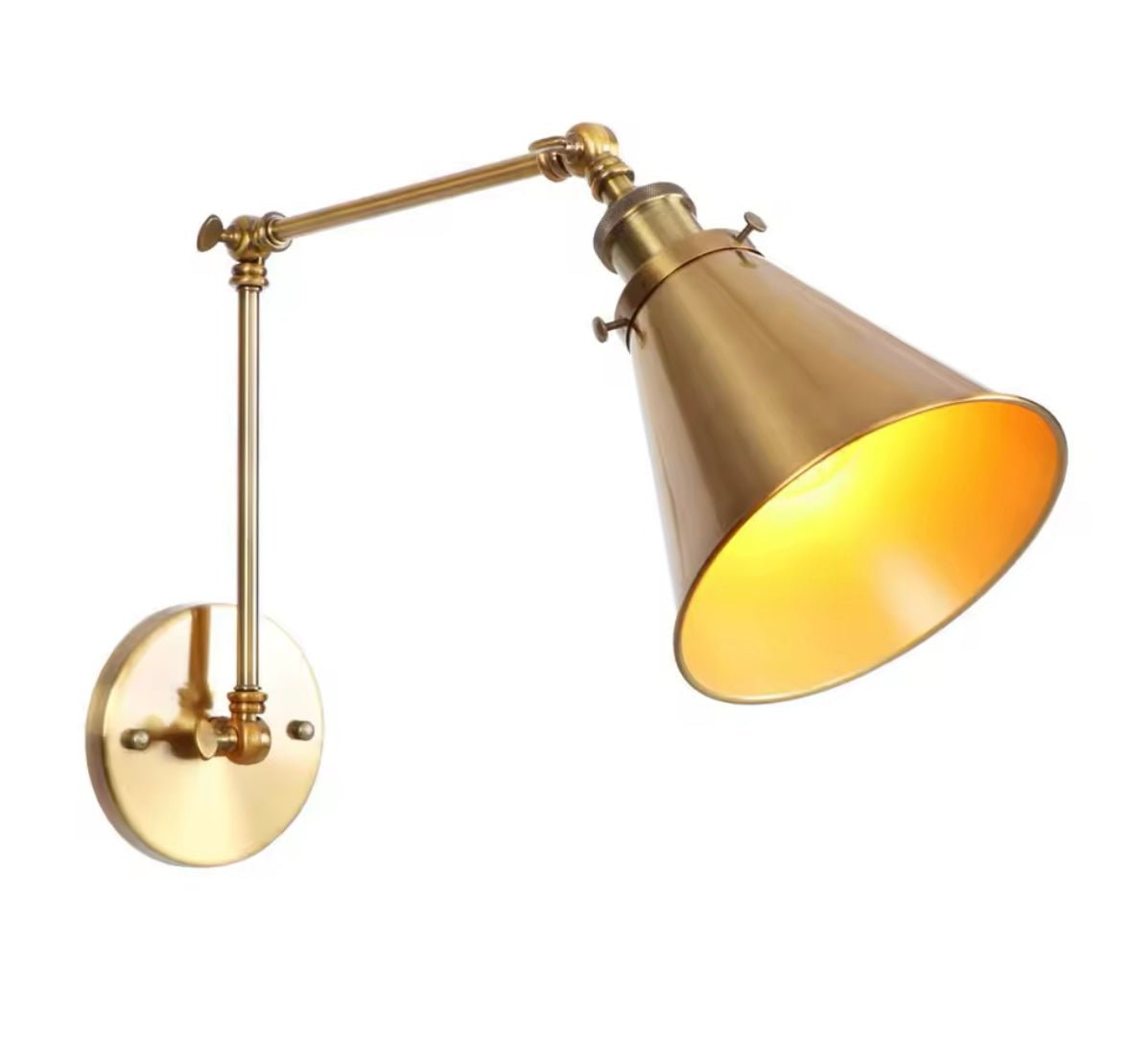 Elegant Brass Wall Sconce with Adjustable Arm