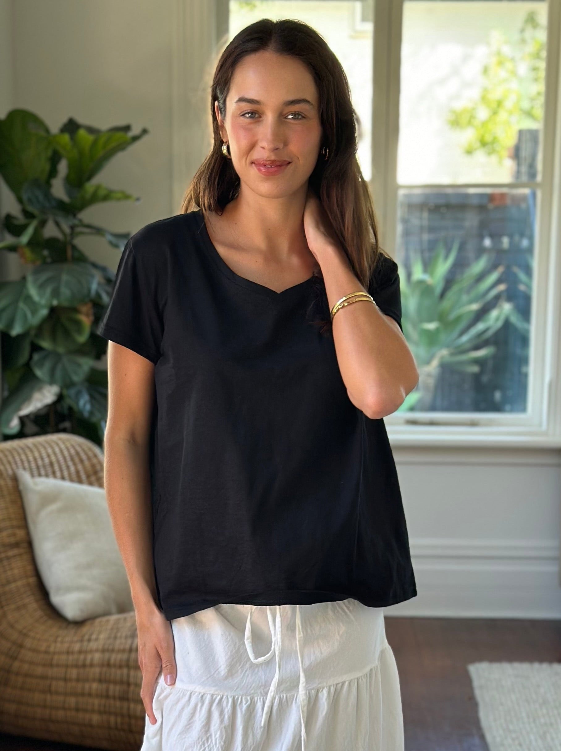 relaxed tee - black cotton