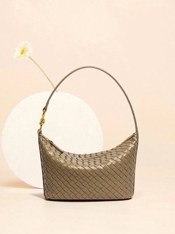 Women's Medium All Seasons Pu Leather Solid Color Basic Square Zipper Shoulder Bag