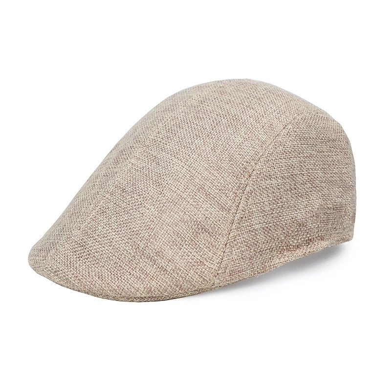 Men's Retro British Style Solid Color Curved Eaves Beret Hat