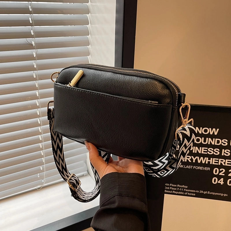 Women's Pu Leather Geometric Solid Color Elegant Classic Style Square Zipper Shoulder Bag Crossbody Bag