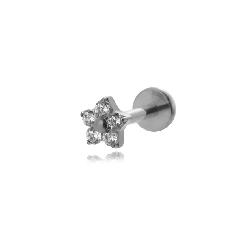 1 Piece Ear Cartilage Rings & Studs IG Style Vintage Style Geometric Flower Bow Knot Pure Titanium Plating Inlay Zircon