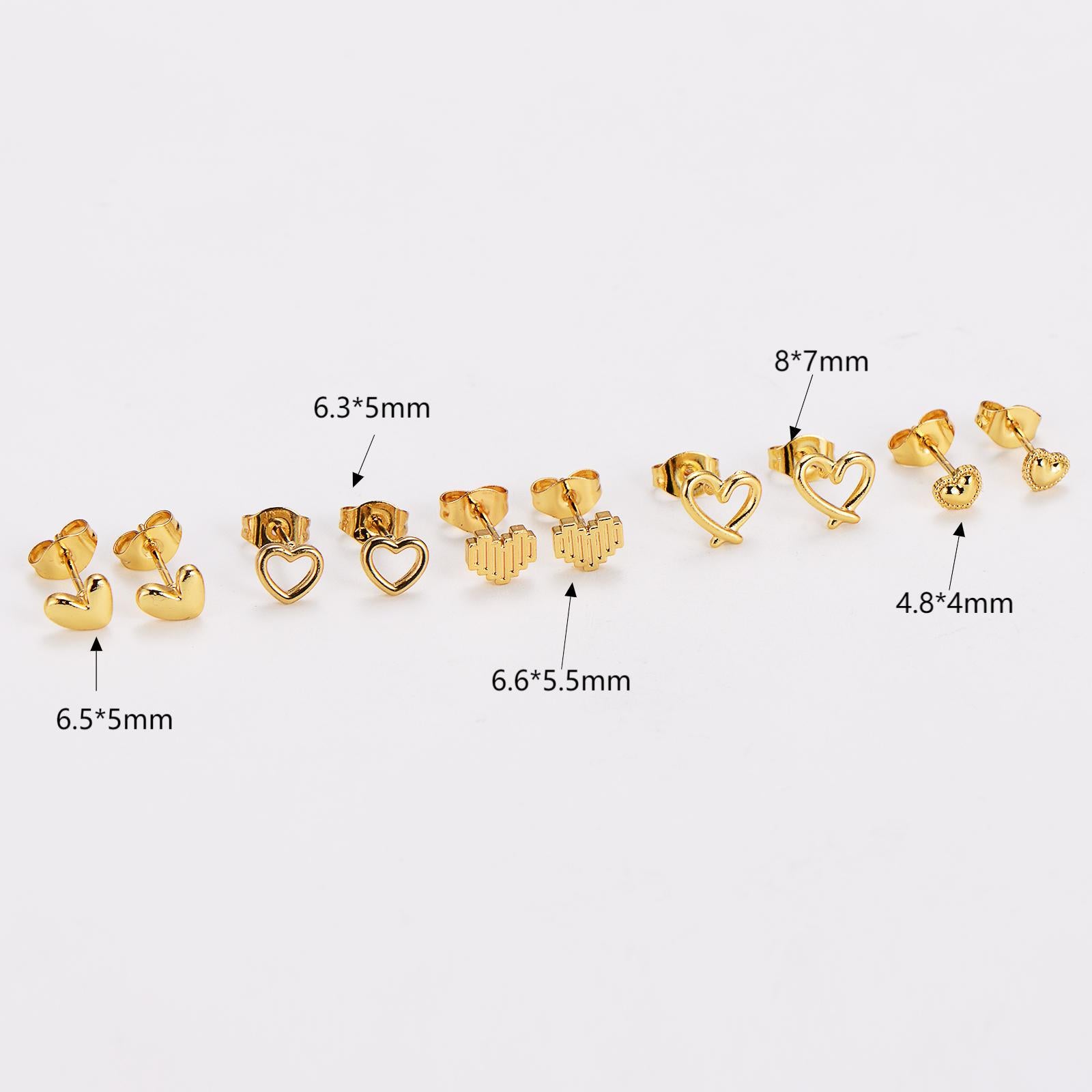 Aml Stainless Steel Ins Style Mini Earrings Love Earrings Irregular Earrings For Women