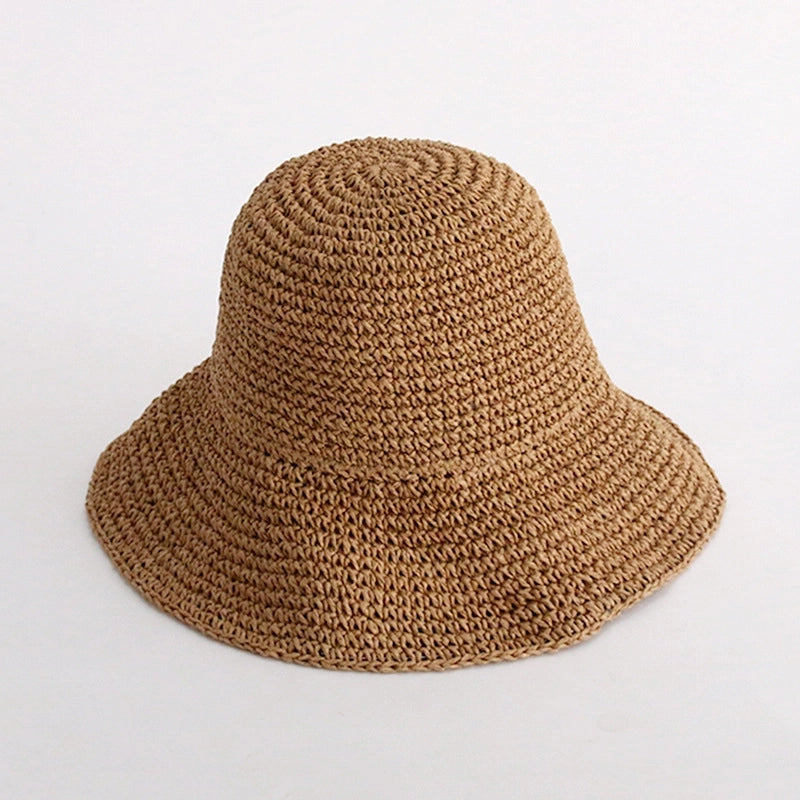 Summer Straw Hat Female Sun Protection Beach Sun Hat Holiday Sun Hat Seaside Big Brim Fisherman Hat Sun Protection Hat Handmade