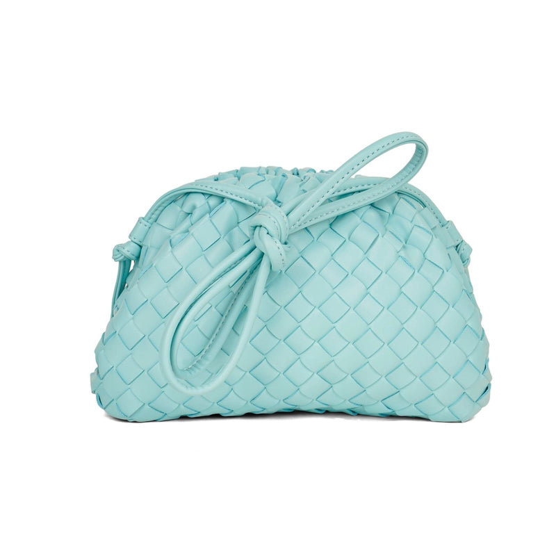 Women's Pu Leather Solid Color Classic Style Weave Cloud Shape Magnetic Buckle Crossbody Bag