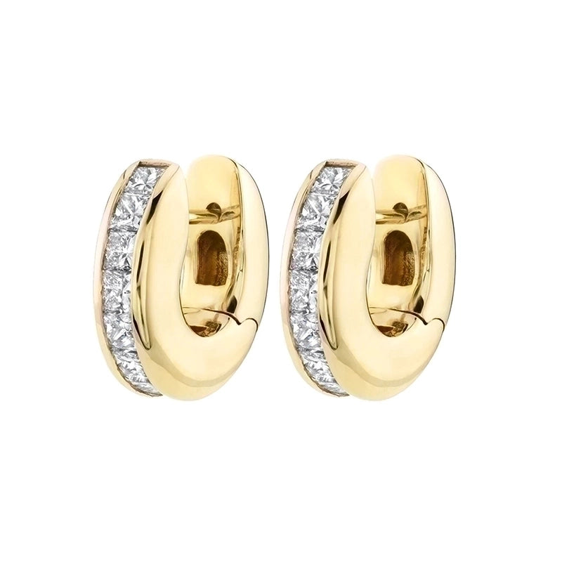 1 Pair Luxurious Classic Style Pentagram Circle Plating Inlay Copper Zircon 18k Gold Plated Earrings