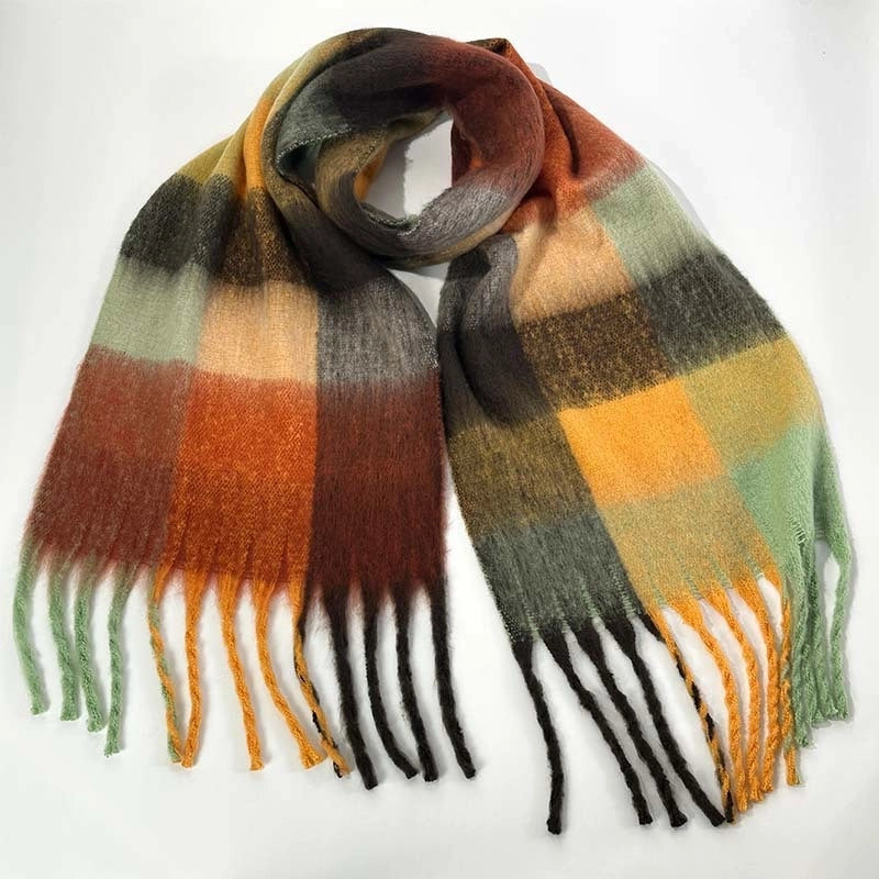 Women's Vacation Minimalist Multicolor Polyester Tassel Scarf
