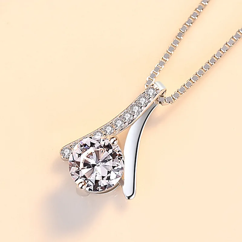 925 Sterling Silver CZ pendant Necklace for women