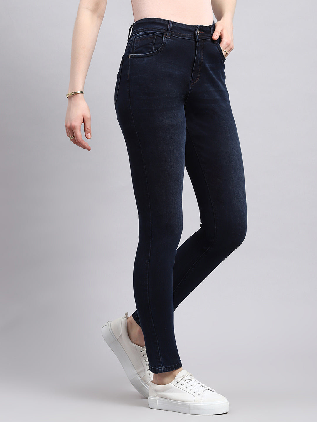 Women Navy Blue Slim Fit Denim