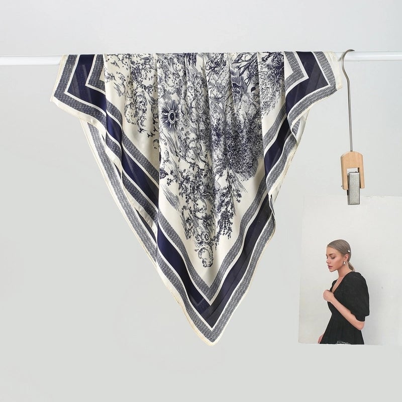Women's Minimalist Printing Polyester Printing Silk Scarf