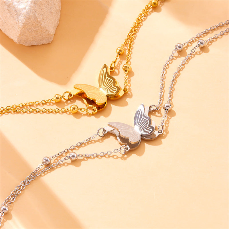 Luxurious Women Heart Chain Pentagram Heart Chinese Zodiac Star Animal Stainless Steel Electroplating Bracelets