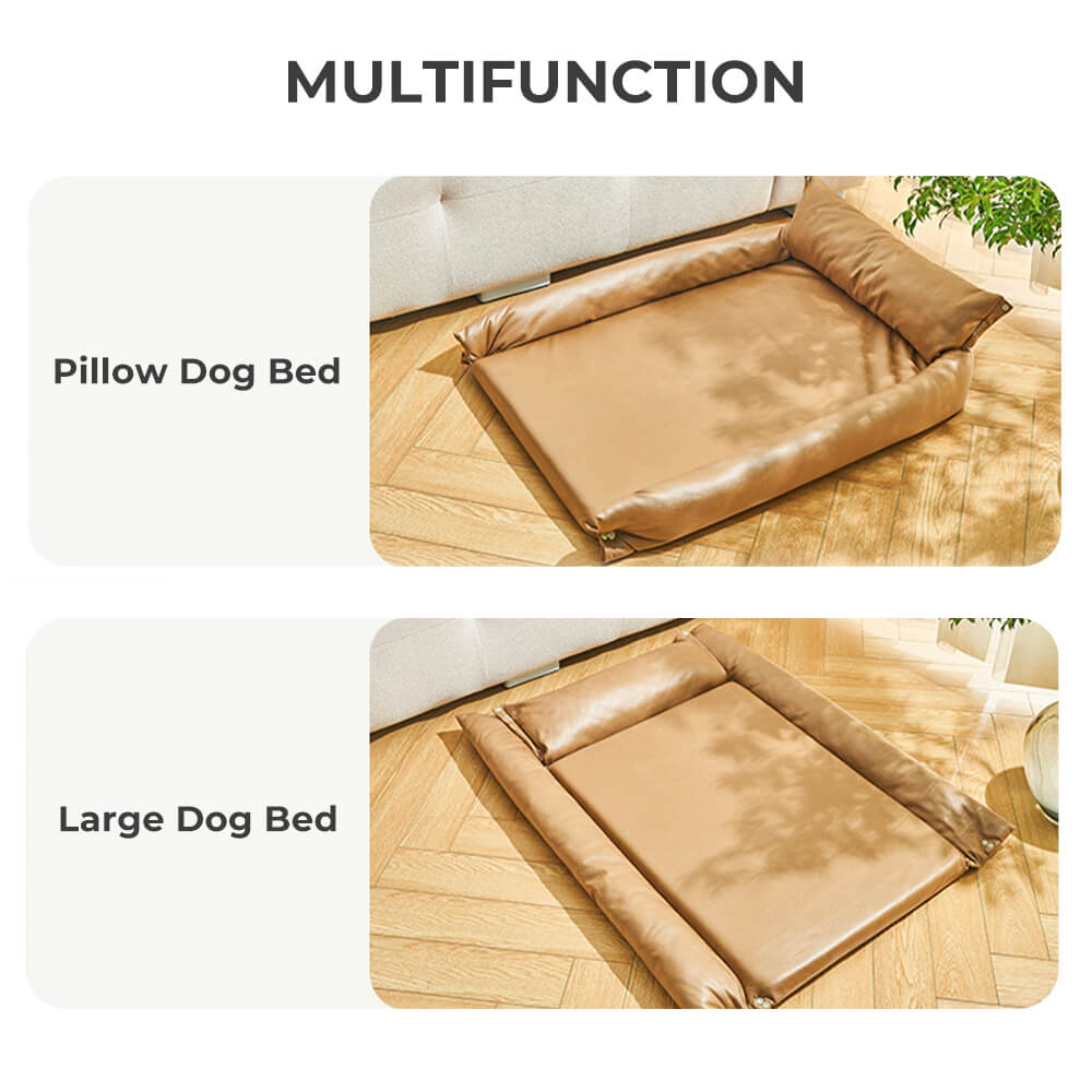 Technical Leather Waterproof Scratch Resistant Large Dog Bed