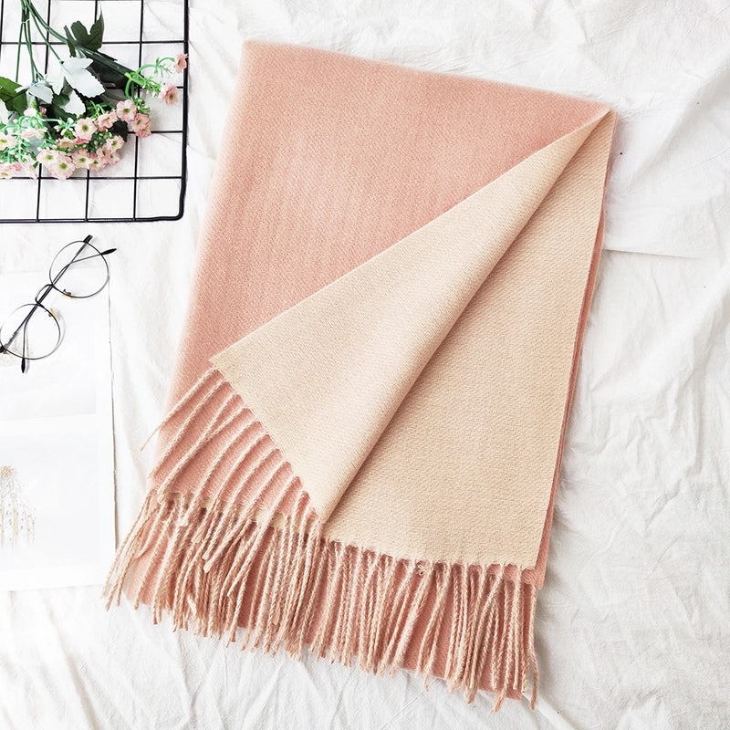 Unisex Sweet Minimalist Solid Color Imitation Cashmere Polyester Scarf