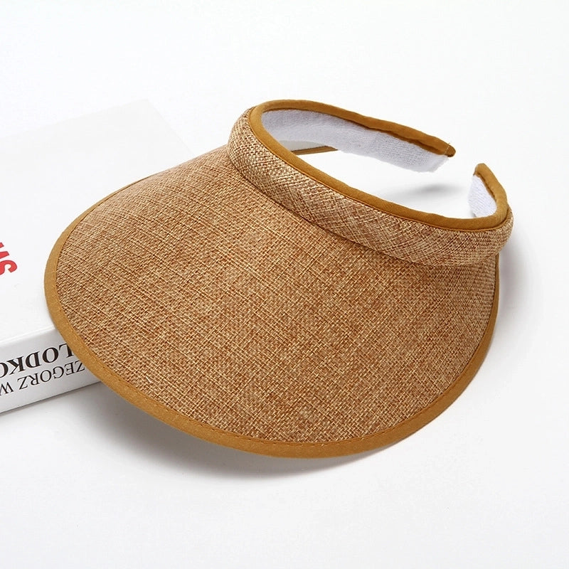 Women's Minimalist Solid Color Flat Eaves Straw Hat