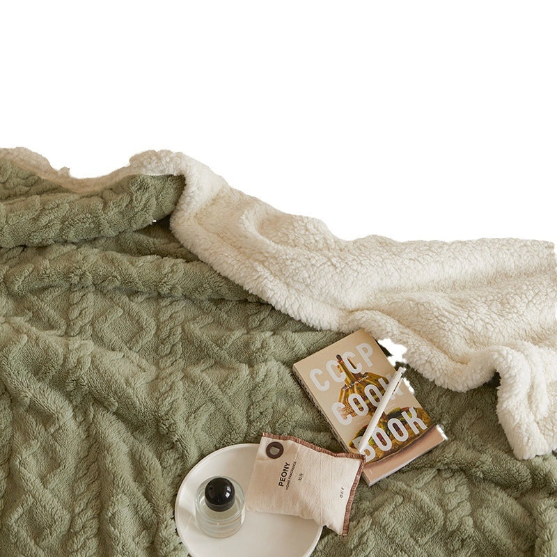 Lamb Wool Tower Velvet Blanket Winter Coral Fleece Nap Blanket Multi-color Autumn And Winter Office Blanket