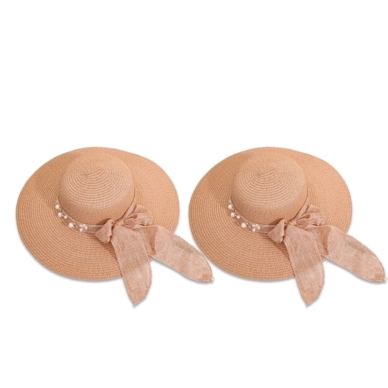 Korean Flower Hemp Strap Straw Hat Women Wide-brimmed Sunshade Cap