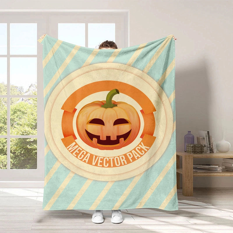 Halloween Cute Pumpkin Letter Bat Polyester Blanket Couch & Sofa Decor